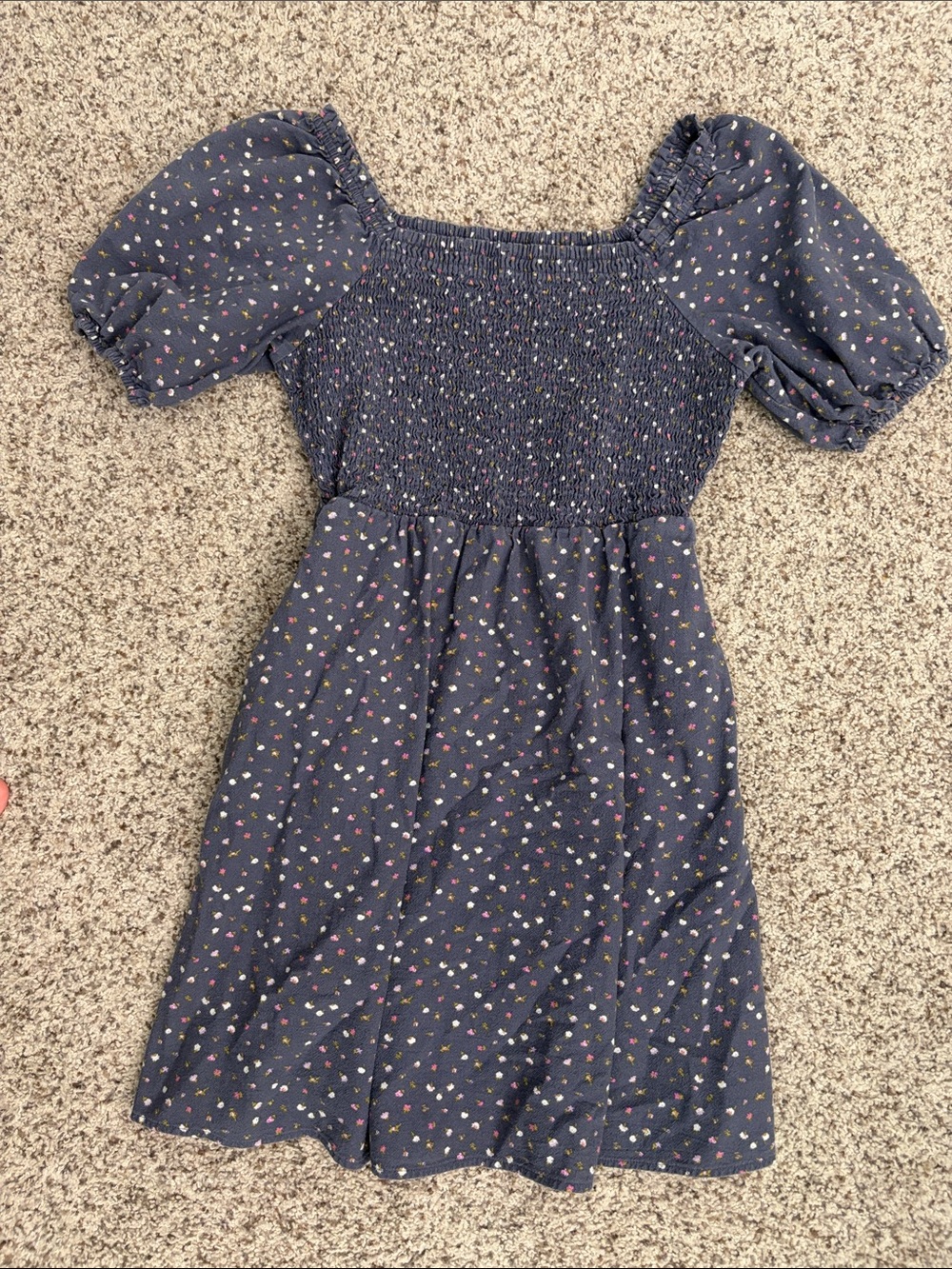 Smocked Puff Sleeve Floral Dress